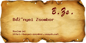 Bényei Zsombor névjegykártya